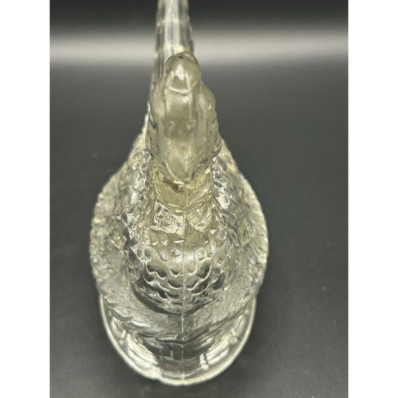 Hen On Nest Hollow Candy Holder Clear Vintage Country Farmhouse - Picture 7 of 10